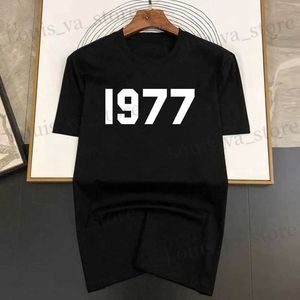 Men's T-Shirts High Quality Cotton 1977 Monochrome Print Luxury T Shirt Men New Brand Fashion Cool Designer T-shirts Casual Strtwear Tops T240408