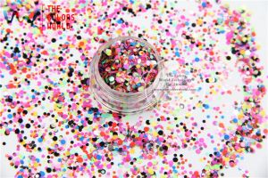 GLITTER RFP21167 CORES DOTES DOT SHOPES GLITTER ROUNTE PARA ARTE DE NADEIRA, Gel de unhas, maquiagem e decoração de bricolage