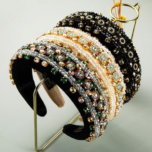 Delicate Multi Color Crystal Head Band for Woman Gorgeous Colorful Colorful Rhinestone Sponge Hair Band Woman Party Poeces1961008