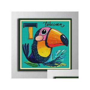 Craft Tools Big-Billed Parrot Diy Cross Stitch Embroidery Needlework Sets Counted Print On Canvas Dmc 14Ct 11Ct Drop Delivery Home Gar Dhra5