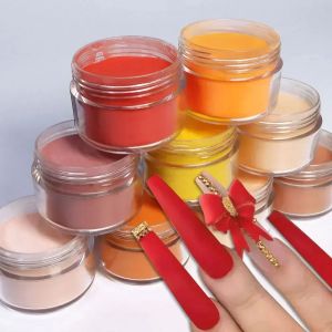 Liquids 9Box/Set Orange Nude Acrylic Powder Nail Tips Extension Carving Crystal Pigment Nail Art Decoration for DIY Manicure Design