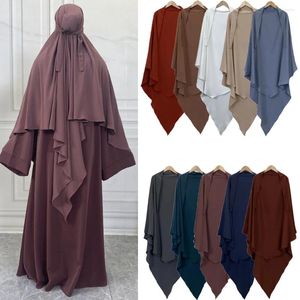エスニック服eid祈りの衣服長いキマールイスラム女性ヒジャーブの袖なしトップスアバヤローブラマダンアバヤイスラム教徒
