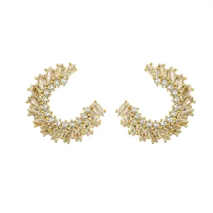 Brincos de garanhão feminino com 18k de cristal de cristal de ouro em forma de coração em forma de flor de jóias de jóias de moda personalizadas