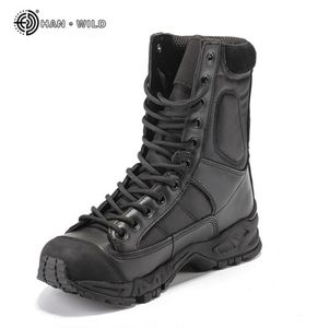 Buty armii wojskowej Mężczyźni czarne skórzane buty bojowe buty robocze zimowe męskie kostki butowy but plus size 2108306229490