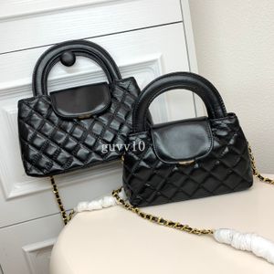 2024 Neue trendige Luxusdesignerin Kuhläden Leder -Schulter -Crossbody -Taschen für Frauen Mädchen Kleine Handtaschen Kette Messenger -Tasche