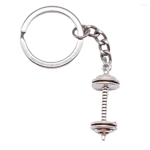 Keychains 1pcs Barbell Keychain On The Phone Components Vintage Jewelry Items Ring Size 28mm