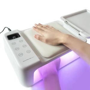 Trockner Nagel Trocknerlampe Zwei Handkissen Arm ruhen 2 in 1 UV LED -Nagelkissen Lampe 63Les US -Ladung Maniküre UV -Gel polnische Trockner Licht