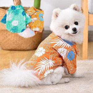 Dog Apparel Fashion Shirt Puppy Breathable Coconut Tree Patern Cat Vest Chihuahua Yorkie Hawaiian Polo T-Shirts Pet Summer Clothes