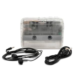 Player H8WA Transparent Shell Cassette Tape Player USB /Battery Power Supplies USB Port ABS/Metal Material Small Lightweight Player