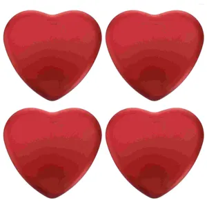 저장 병 붉은 심장 모양 주석 판상 상자 달콤한 포장 절묘한 활 사탕 용기 휴대용 선물 컨테이너 웨딩 파티