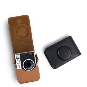 Fujifilm Instax Mini Evo için Kamera PU Deri Koruma Çantası Kılıf Kapağı Kapak Omuz Çıkarılabilir Kayış ile Fotoğraf Kamerası