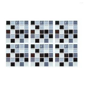 Adesivos de parede 6 pcs Mosaic estilo pet tile adesivo banheiro 3d anti -ratcha comprovante à prova d'água de cozinha diy decorativa adesiva auto -adesiva