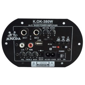 Усилитель KOK380 AC 220V 12V 24V Digital Bluetooth -усилитель Subwoofer Двойной микрофон Усилители Караоке CAR AMPLIFICADOR AMP