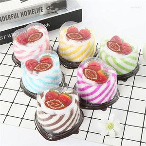 Handduk 10 Sets 20st Cake Shape Baby Handels halsduk Badhandduk Badning Matning Face Washcloth Torka Birthday Wedding Present