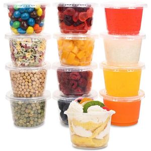 Caglie usa e getta cannucce da 8 oz tazza di plastica da 250 ml di coperchio piatto parfait 50 set di gelati per alimenti per alimenti da dessert.