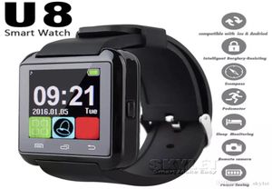 Bluetooth U8 Smartwatch Bilek Saatleri Samsung S8 Android Telefon Uyuyan Monitör için Dokunmatik Ekran Perakende Paketi ile Akıllı İzle4291066