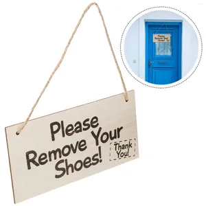 Party Decoration 4pcs Please Remove Your Shoes Hanging Wood Sign Vintage Wooden Door Plaque