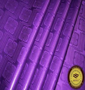 Guinea Brocade Bazin Riche Fabric 10yardsbag Purple Color Fin Design Afrikansk plagg Tyg Shadda Damask3438666