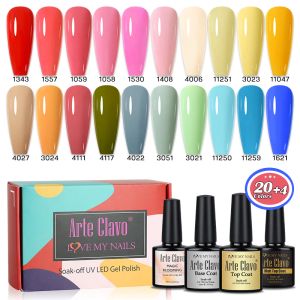 Gel Arte Clavo 24pcs Kit Gift Box Gel Nail Polish Set 8ml Color UV Nail Design Nails Art Manicure Matte Top Base Coat Blooming Gel