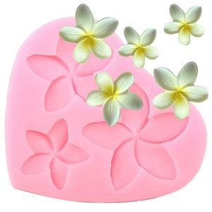 Sugarcraft Plumeria Flower Silicone Mögel T Mögelkakor Dekoreringsverktyg Choklad Gumpaste Candy Clay Mögel Mögel