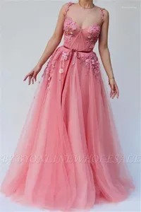 Party Dresses Modern With Sashes Prom Dress Luxury Spaghetti Strap Appliques Evening Draped Gown