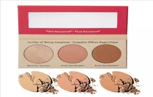 メイクアップコスメティックマナイザー姉妹3色の顔プレスパウダーBettylou Cindylou Shimmer Powder Palette Bronzers Highlig 8238763