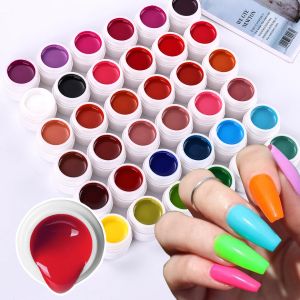 Gel 36 Colors Solid Color Painting Nail Polish Gel Set Soak Off Pure Cover Varnish Semi Permanent UV Lacquer Japanese Manicure Tools