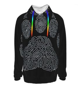 Men039s Hoodies Sweatshirts Bear 3D Printed Hoodie Fashion Cartoon Footprint Black White Animal Claw Wild Forest2885535