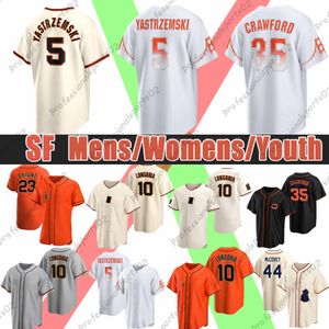 35 Brandon Crawford Jersey Buster Posey Beyzbol Joc Pederson 5 Mike Yastrzemski San Franciscos Barry Bonds Logan Webb Devleri Patrick Bailey 7 J.D. Davis Alyssa Nakken