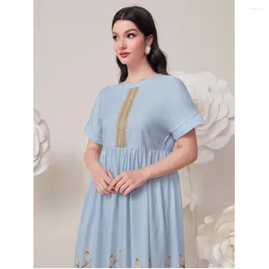 Ubranie etniczne moda Abaya kwiatowy druk muzułmańskie letnie maxi sukienka Turcja arabska kaftan islamski eid imprezowy sukienki Dubai femme