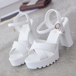 Sandals Women Peep Toe Platform High Heels Wedges Buckle Slope Shoes Woman Elegant