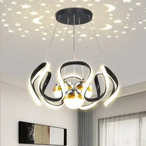 Avizeler Modern LED Kolye Oturma Odası İçin Avize Aydınlatma Restoran Mutfak Yıldız Gökyüzü Tasarım Asma Supersion Lamba Dimmable