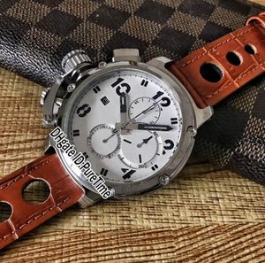 New U51 CHIMERA Steel Case White Dial Black Miyota Quartz Chronograph Mens Watch Watch Watch Watch Brown Leathered Watches2313719