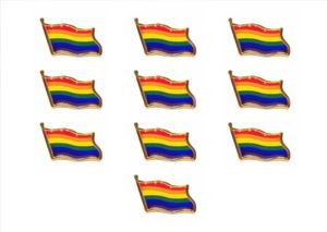 10PCSLOT RAINBOW FLAG LAPEL PIN COLORSゲイプライドハットタイタックバッジピン衣類バッグ用ミニブローチ装飾3805312