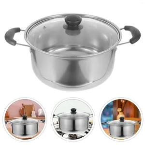 Doppelkessel Stockpot mit Deckel Edelstahlsuppensauce Pfanne Kochen Holzgriff Topf kochendes Wasser