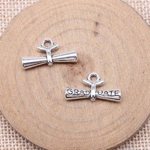 Charms Decoration Graduate Graduation Jewelry Pendants 11x21mm 10st