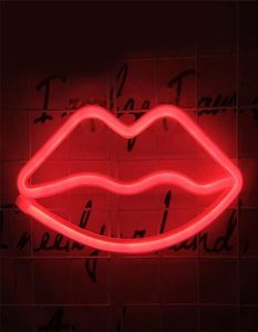 Dekorative Licht Neon Lippenschild LED Night Lights Schlafzimmer Dekoration Geburtstag Hochzeitsfeier Haus Wanddekor Valentinstag Geschenk2510570