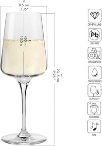 Glass de vinho branco e espumante 6 peças Conjunto de 1352 oz Coleção Infinito