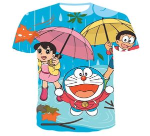 Yaz T Shirt Doraemon Karikatür Tshirt Erkekler ve Kadınlar Yaz Sabah Şortlu Sevimli Anime 4881792