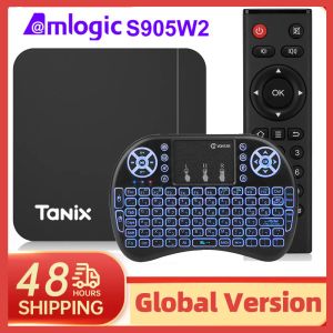 Box 2022 Tanix W2 Android TV Box Android 11 AMLOGIC S905W2 2GB 16GB ONDERSTOUNING H.265 AV1デュアルWIFI HDR 10 +メディアプレーヤーセットトップBO