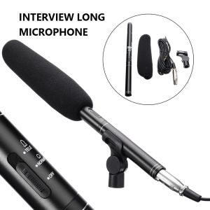 Microfones Conference Interview Microphone Unidirectional Capacitive MIC för Canon Nikon DSLR SLR Camera Professional Reporter Intervju