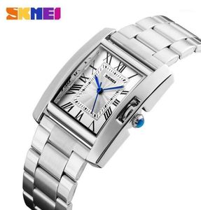 Skmei Fashion Armband Womens Watch Casual Auto Date Rectangle rostfritt stål handledsurer Relogio Femenino Horloge Dames 128416659137