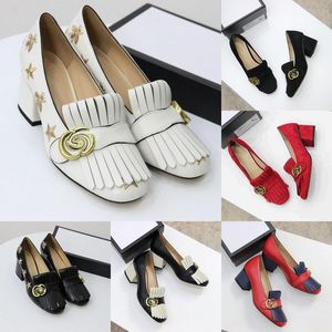 2024 Leder Wildleder Klassiker Mid Brand Heels Ladies Designer Sandalen Fashion Ladies Schnallen Gummi Sole Mules Sommer Beach Sexy Hochzeitsschuhe 35-42