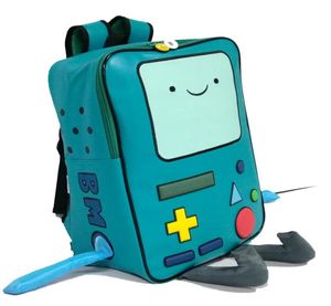 Finn and Jake Backpack CN BMO Schoorbag ​​Beemo와 함께 모험 시간 더 많은 만화 로봇 고급 푸트 green9040137