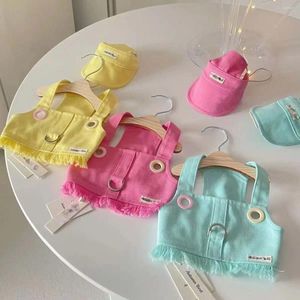 Dog Apparel Summer Candy Color System Pet Clothes Denim Camisole Cute Fringe Hem Vest Puppy Bichon Teddy Yorkshire Can Pull