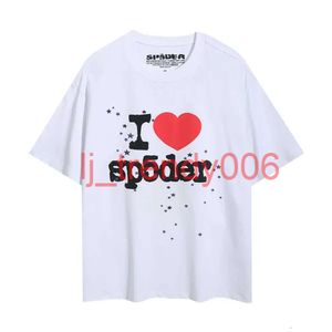 2024スパイダーTシャツメンズレディスデザイナーTシャツマンファッションシャツLUXURYS衣料品SP55555プリントストリートWebパターンスリーブサマールーズTシャツMC