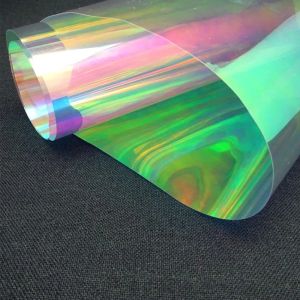 Films 2/3/5 Meter Iridescent Window Film PVC Transparent Rainbow Color Glass Vinyl Holographic Glossy Colorful Window Tint for Home