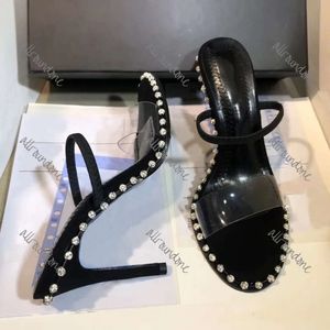Дизайнерские высокие каблуки сандаловые туфли ботинки лодыжка римские шпильки черная обнаженная полоса Женская Стилетто Лето-пляж Роскошные кожа