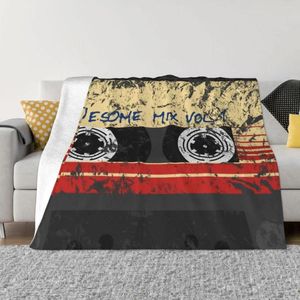 Blankets Awesome Mix Tape Blanket Warm Fleece Soft Flannel Cassette Music Lover Throw For Bed Couch Office Autumn