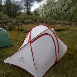 Tendas e abrigos Naturehike Outdoor Ultra Light One Room One Hall Tent de tenda portátil dupla 40d Nylon Family Four Seasons Camping Tent L48